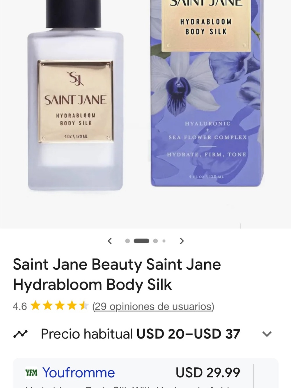 Saint Jane Hydrabloom Body Silk - Lavender & Gold Bottle